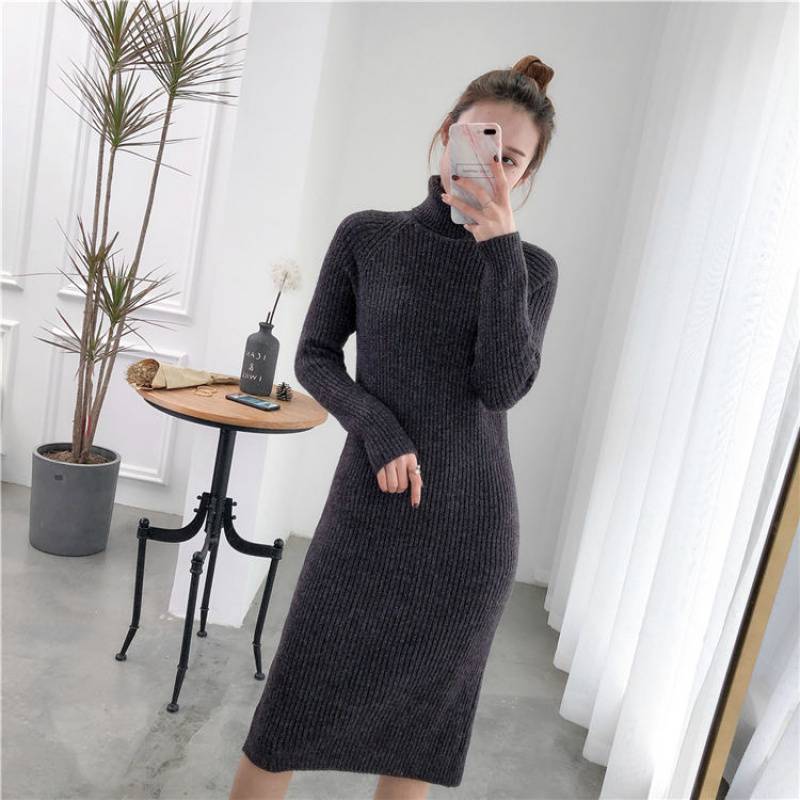 Slim-fit Knit Turtleneck Long Pullover Sweater