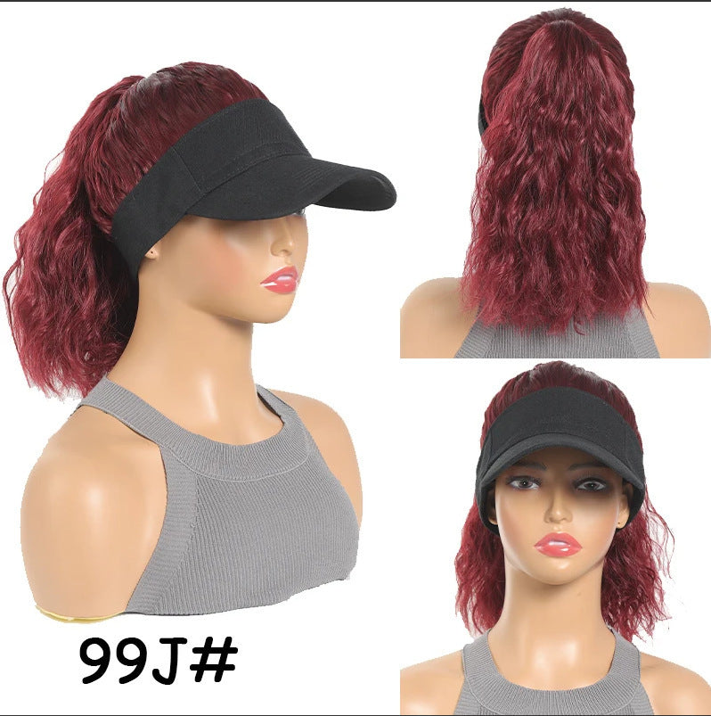 Women's Personality Horse Tail Waves Roll Hooded Wig