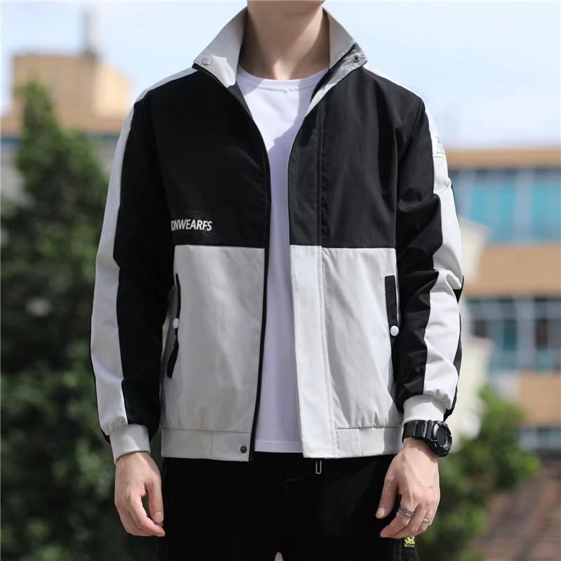 Autumn Clothing Coat Men's Spring New Korean Style Trendy Handsome Top Spring And Autumn Clothes Men's Stand Collar Jacket