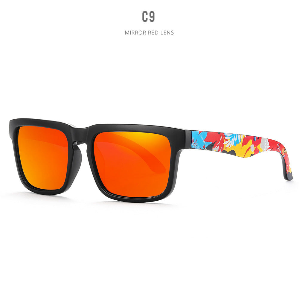 Outdoor Sunglasses Square Sunglasses Colorful Real Film UV Protection