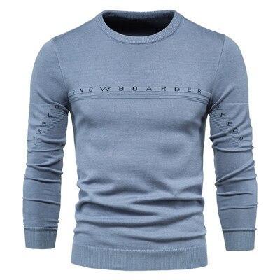 New Men's Knitted Sweater Letter Stitching Sweater Coat Bottoming Shirt Men