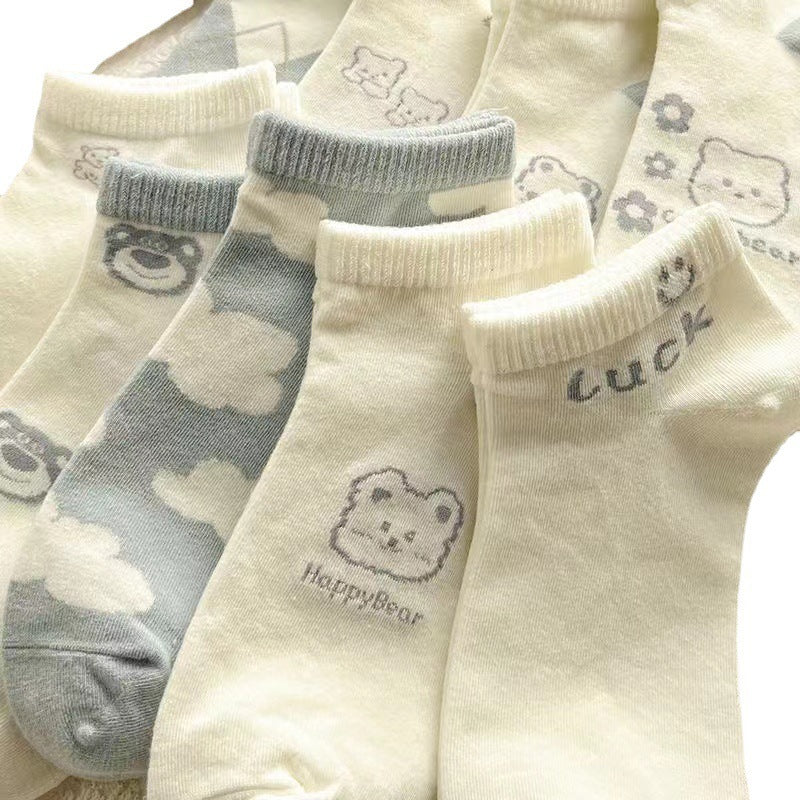 Blue Socks Women's Socks Shallow Mouth Summer Thin Style
