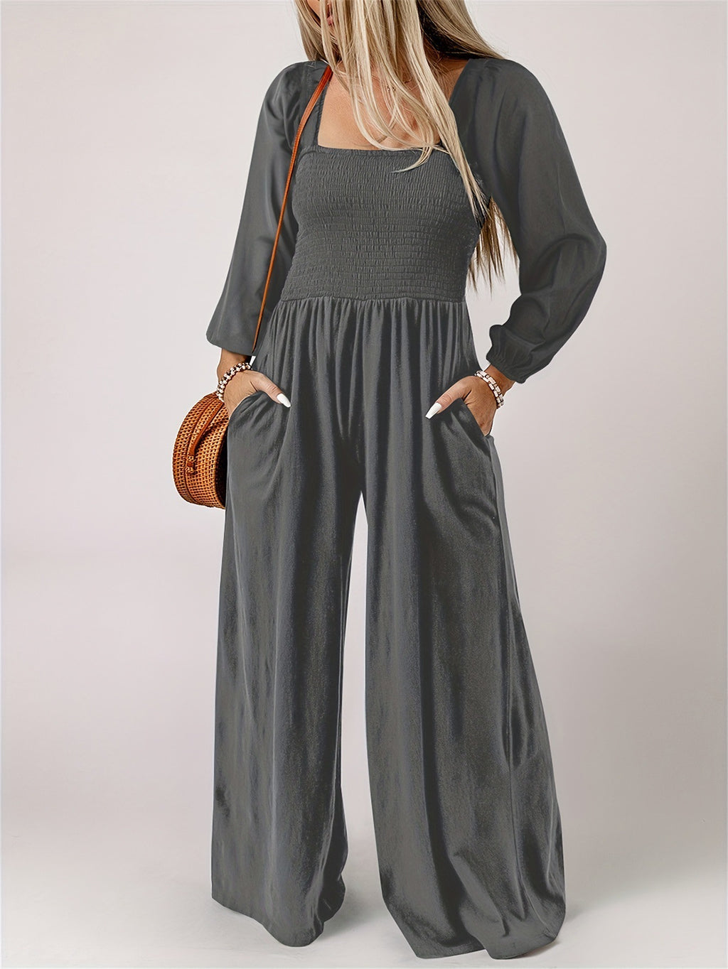 Women's Fashion Wide Leg Trousers Simple Commute Style