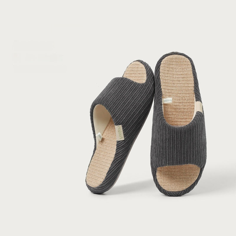 High-end Linen Slippers Office Diablement Fort Yi Ju Home Indoor Sweat-absorbent Non-slip