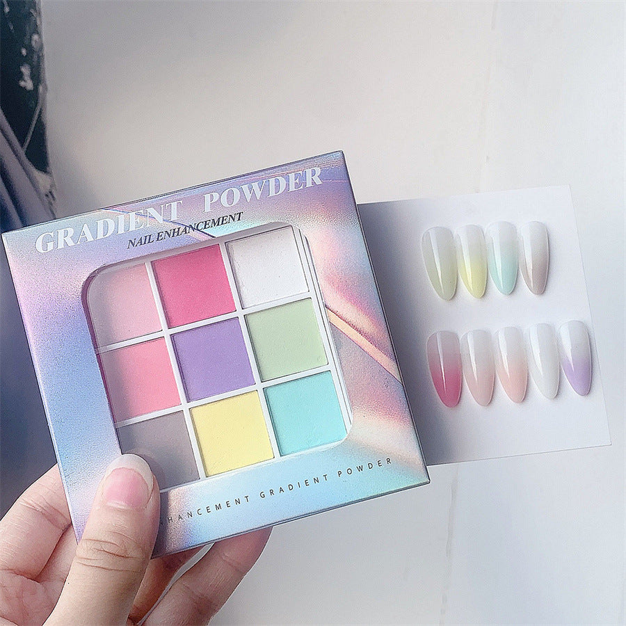 9 Colors Nail Solid Gradually Varied Magic Mirror Effect Powder Pearlescent