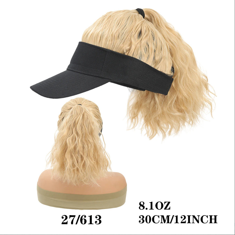 Women's Personality Horse Tail Waves Roll Hooded Wig