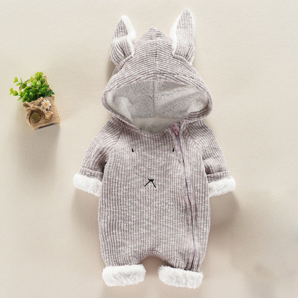 Newborn Infant Baby Boy Girl Cartoon Hooded D Ear Romper