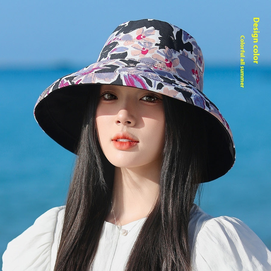 Reversible Fisherman Hat Printed Big Brim Sun-proof