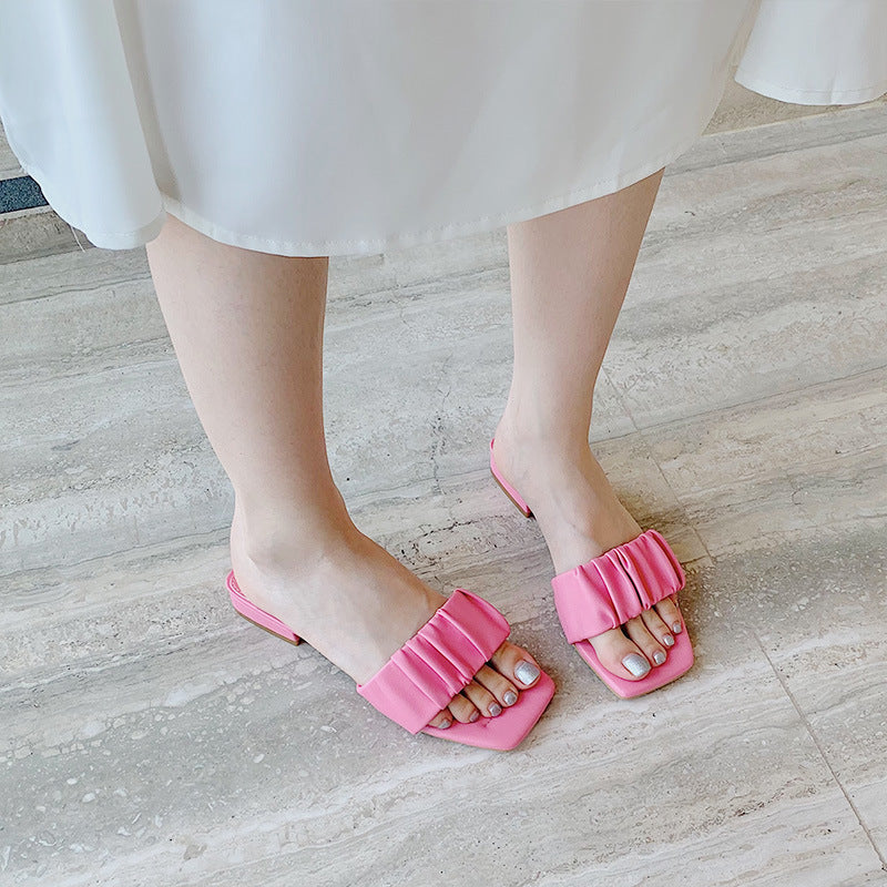 Outer Wear Open-toe Fairy Style Sandals And Slippers