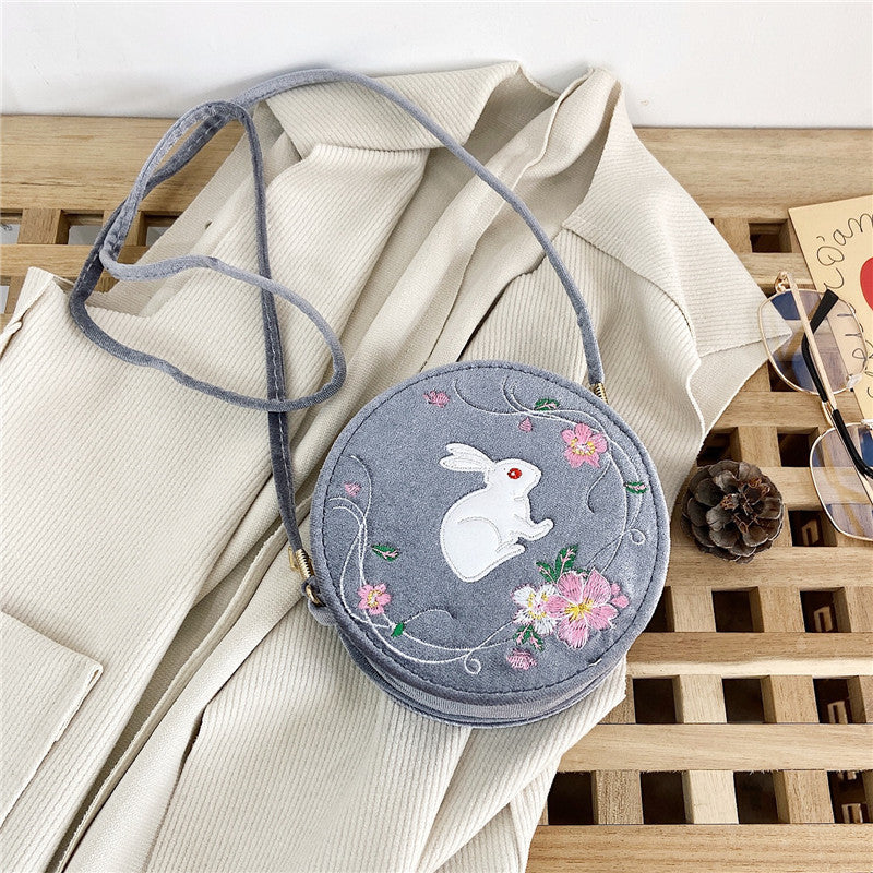 Hanfu Bag Children's Antique Bag Fashion Cute Simple Velvet Small Round Bag