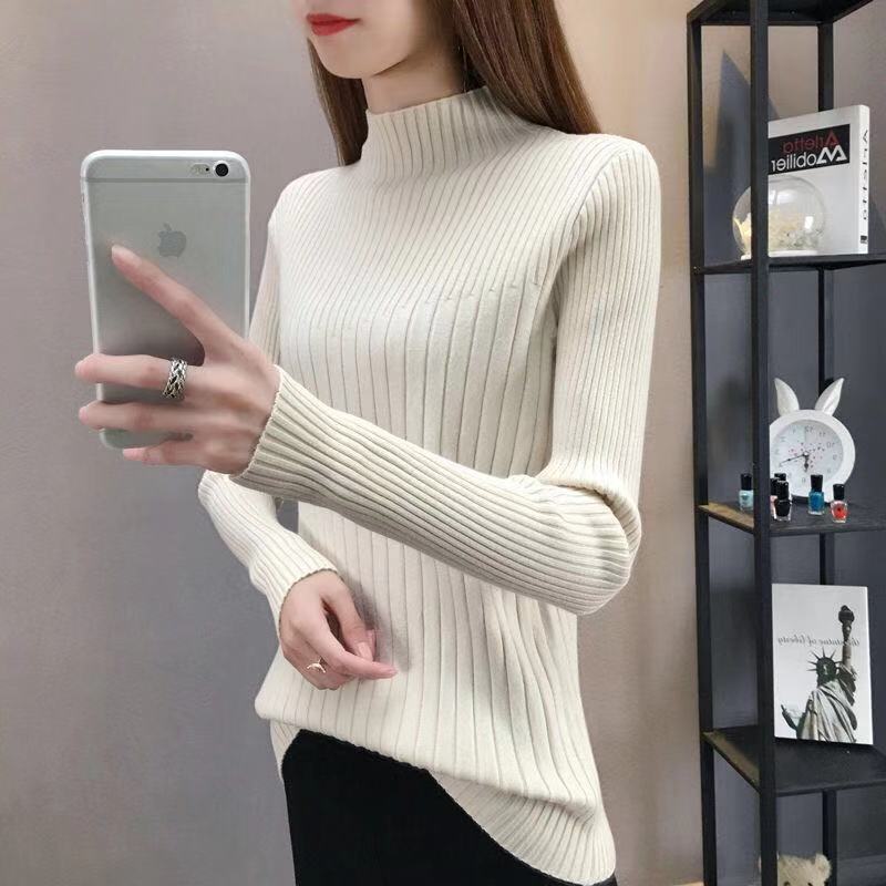 Slim Fit Slimming Inner Knitted Bottoming Shirt Women's Long Sleeve