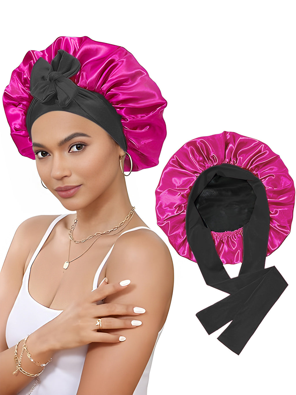 Double-layer Satin Ribbon Bowknot Artificial Silk Beauty Toupee