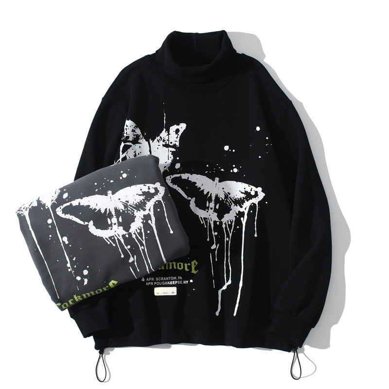European and American hip hop high collar sweater