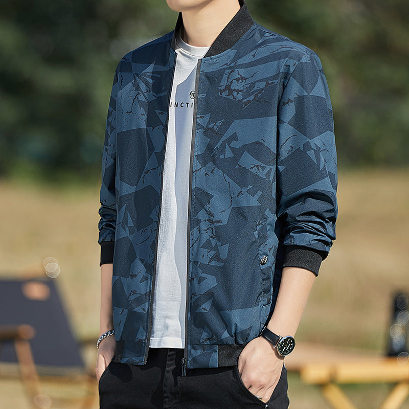 Men's Jacket Stand Collar Casual Baseball Uniform Thin Camouflage Jacket