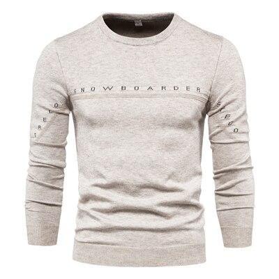 New Men's Knitted Sweater Letter Stitching Sweater Coat Bottoming Shirt Men