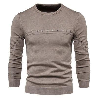 New Men's Knitted Sweater Letter Stitching Sweater Coat Bottoming Shirt Men