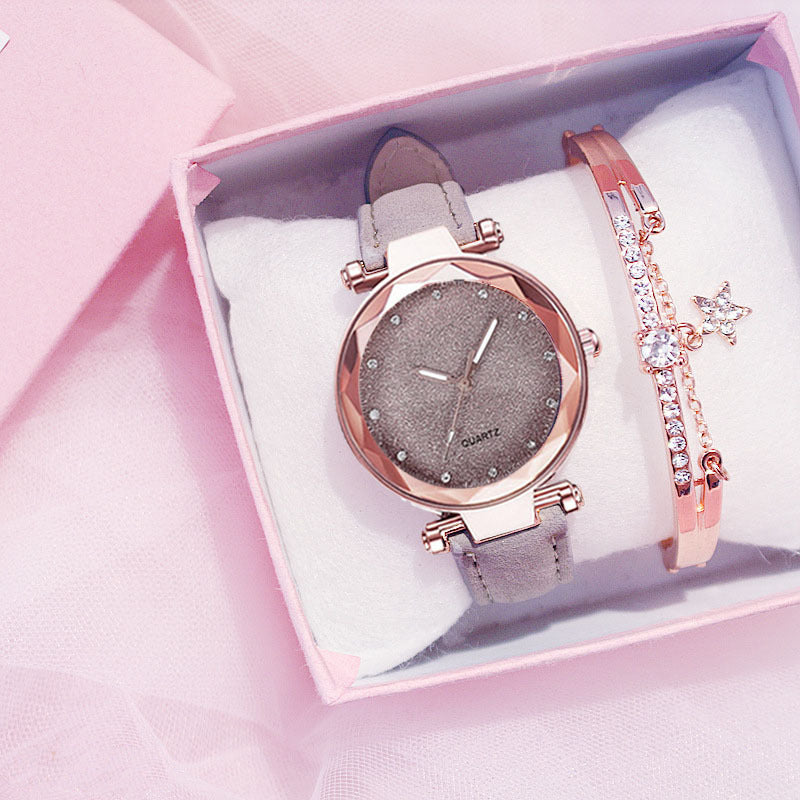 Star Fashion Frosted Belt Watch