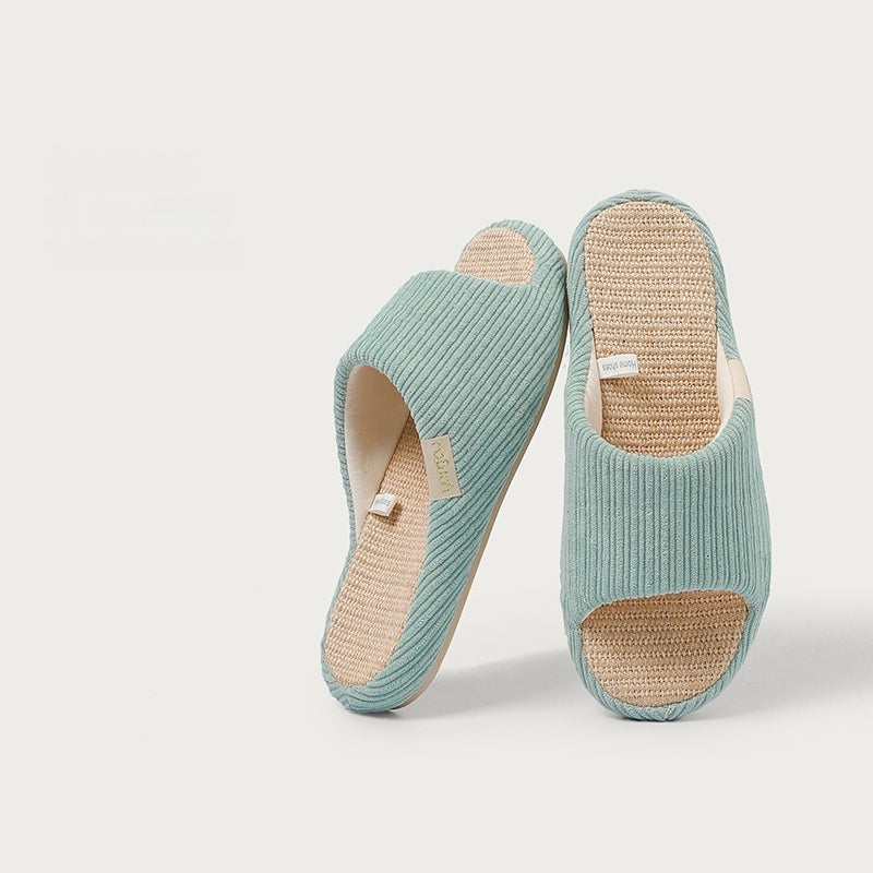 High-end Linen Slippers Office Diablement Fort Yi Ju Home Indoor Sweat-absorbent Non-slip