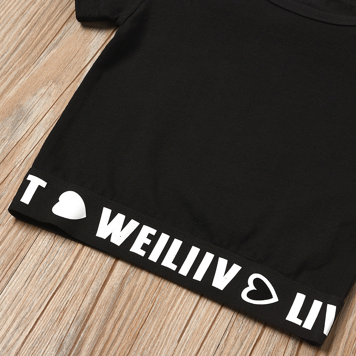 Sports Style Letter Short Sleeve Two-piece Set