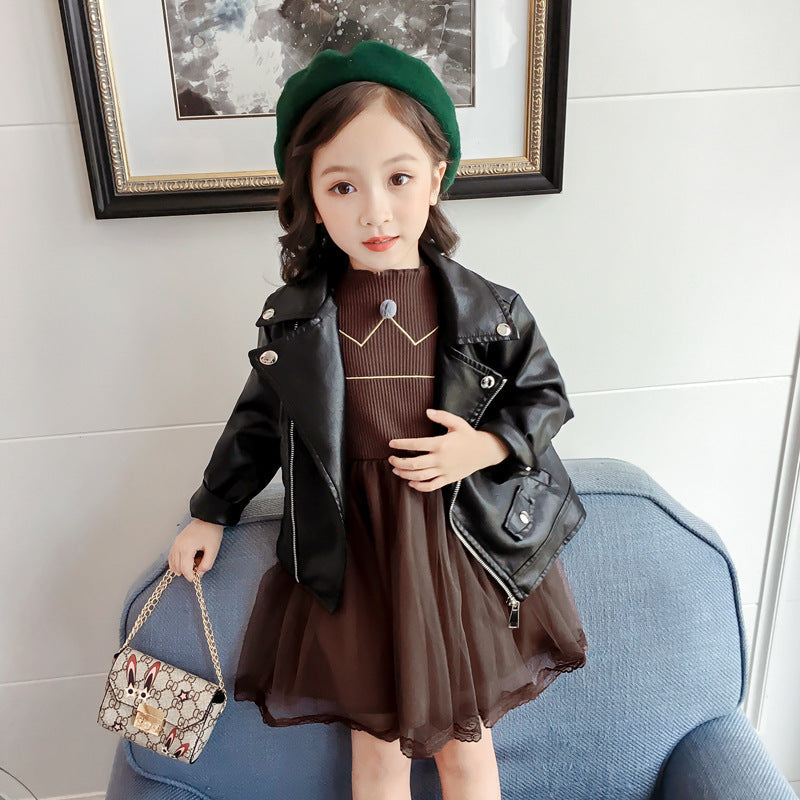 Spring and autumn foreign short jacket leather jacket