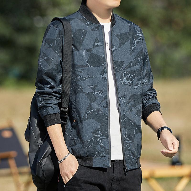 Men's Jacket Stand Collar Casual Baseball Uniform Thin Camouflage Jacket
