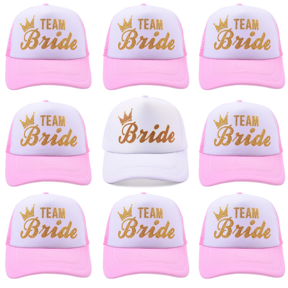 Wedding Letter BRIDE TEAM Net Hat