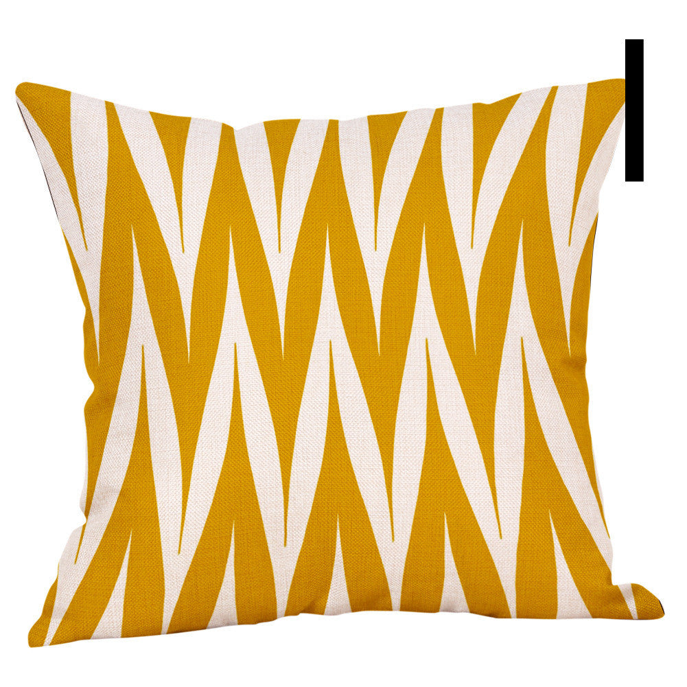 Digital Printing Geometric Series Themed Pillow Against The Waist Of The Car Sofa