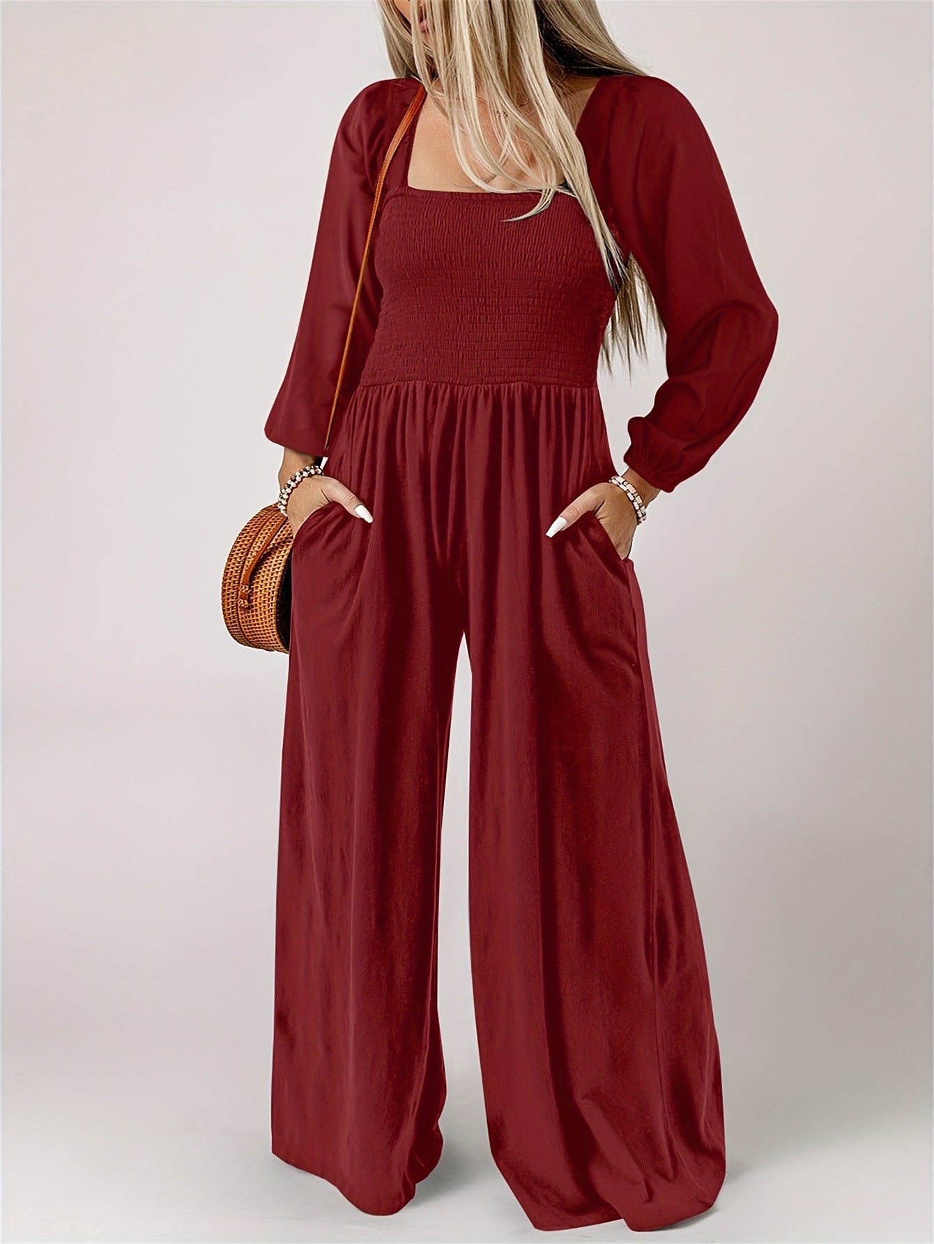 Women's Fashion Wide Leg Trousers Simple Commute Style