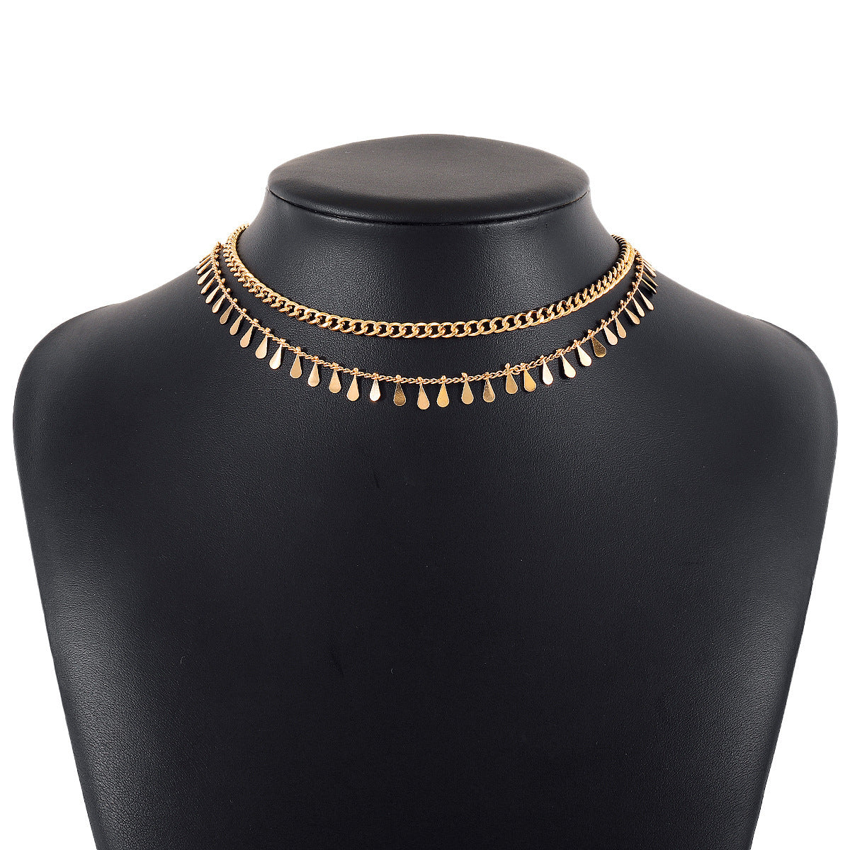 Drop Shape Sequin Commuter Net Red Wind Necklace
