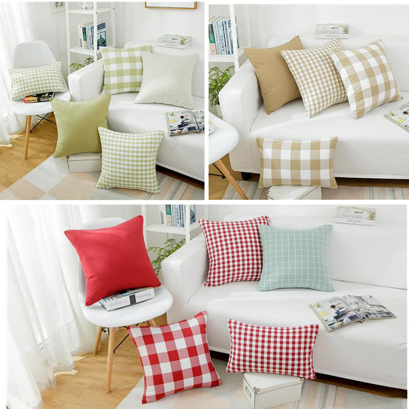 New Nordic Plaid Pillowcase Without Core