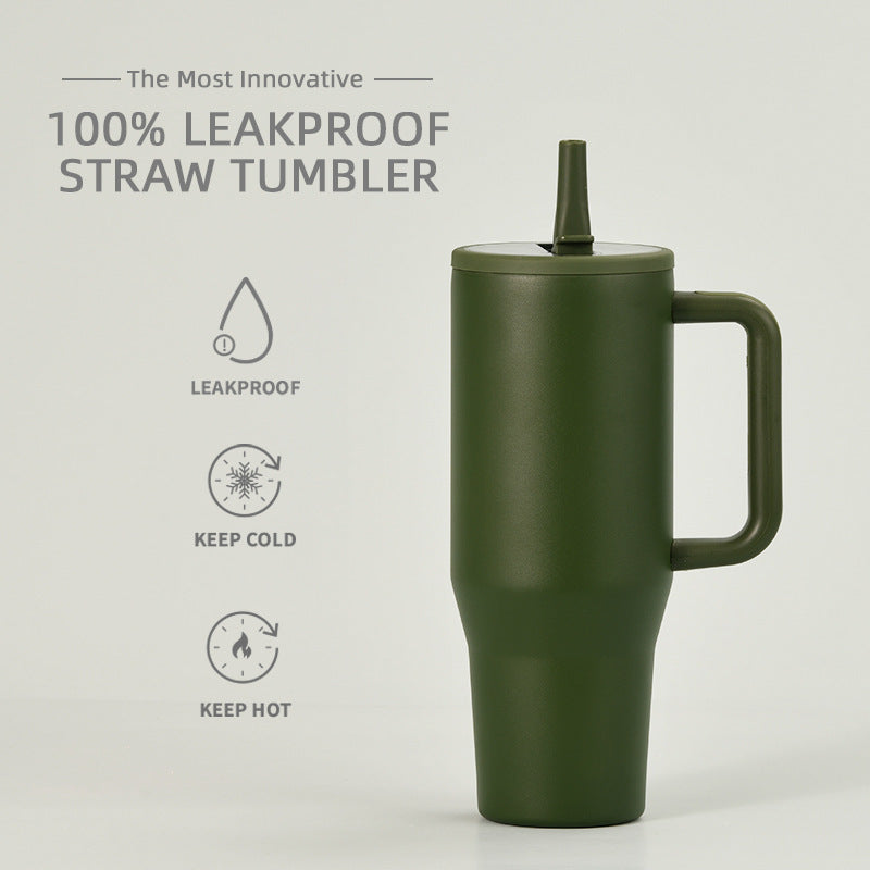 Leak Proof Foldable Straw Double Layered Ice Cream Cup