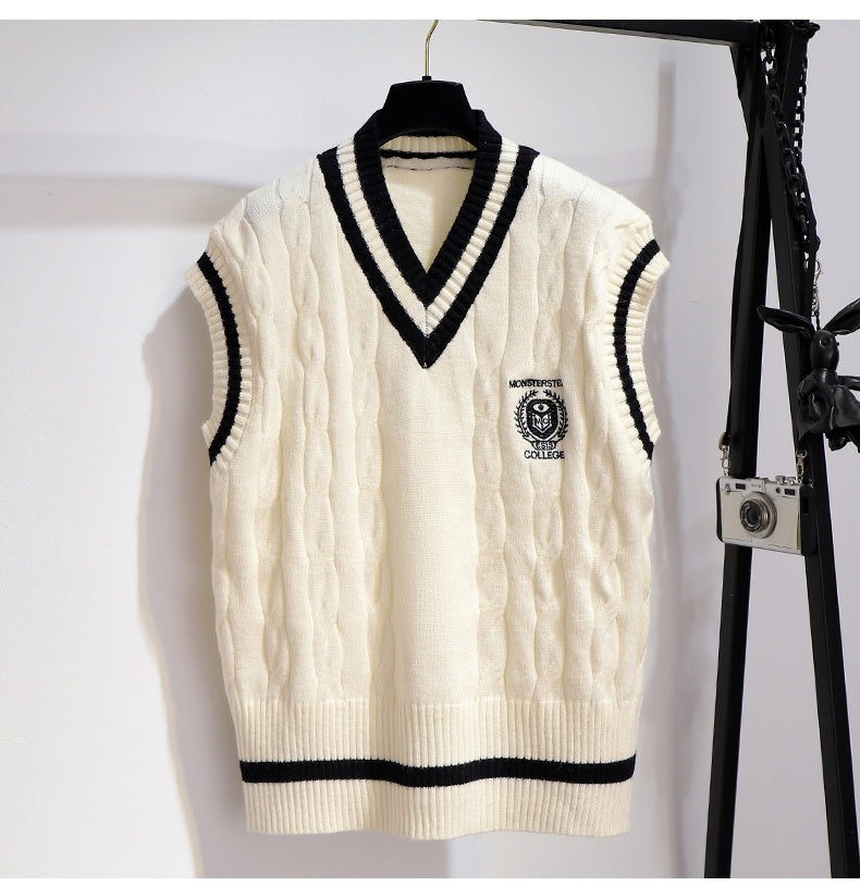 All-match Dress Sweet Knitted Vest Suit Women