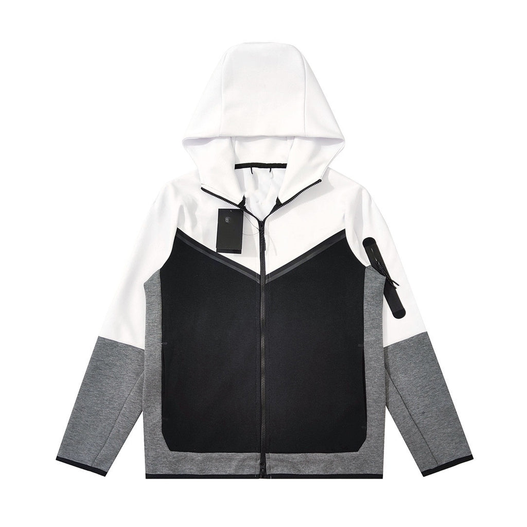 Men's Cotton Knitting Hooded Zipper Sweater Sports Casual Jacket