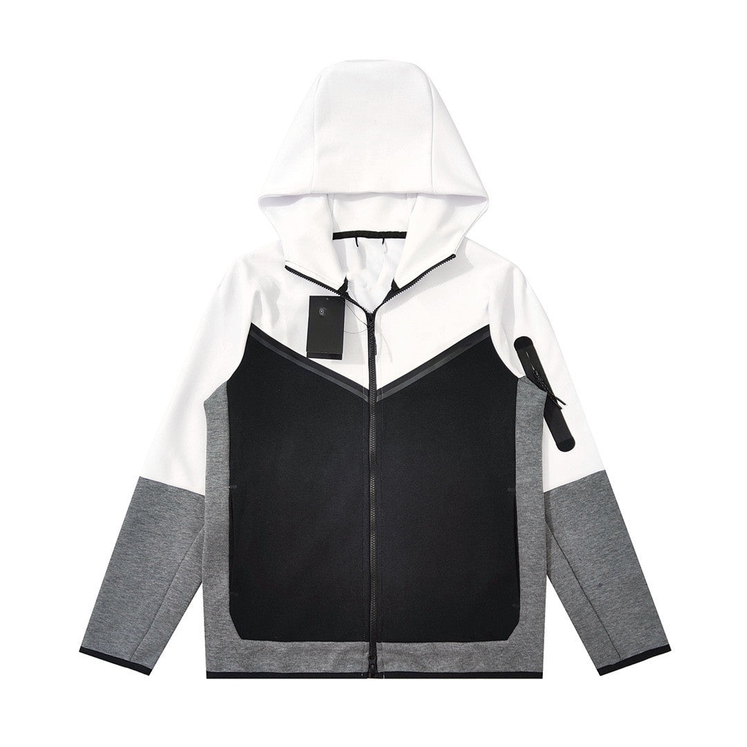 Men's Cotton Knitting Hooded Zipper Sweater Sports Casual Jacket