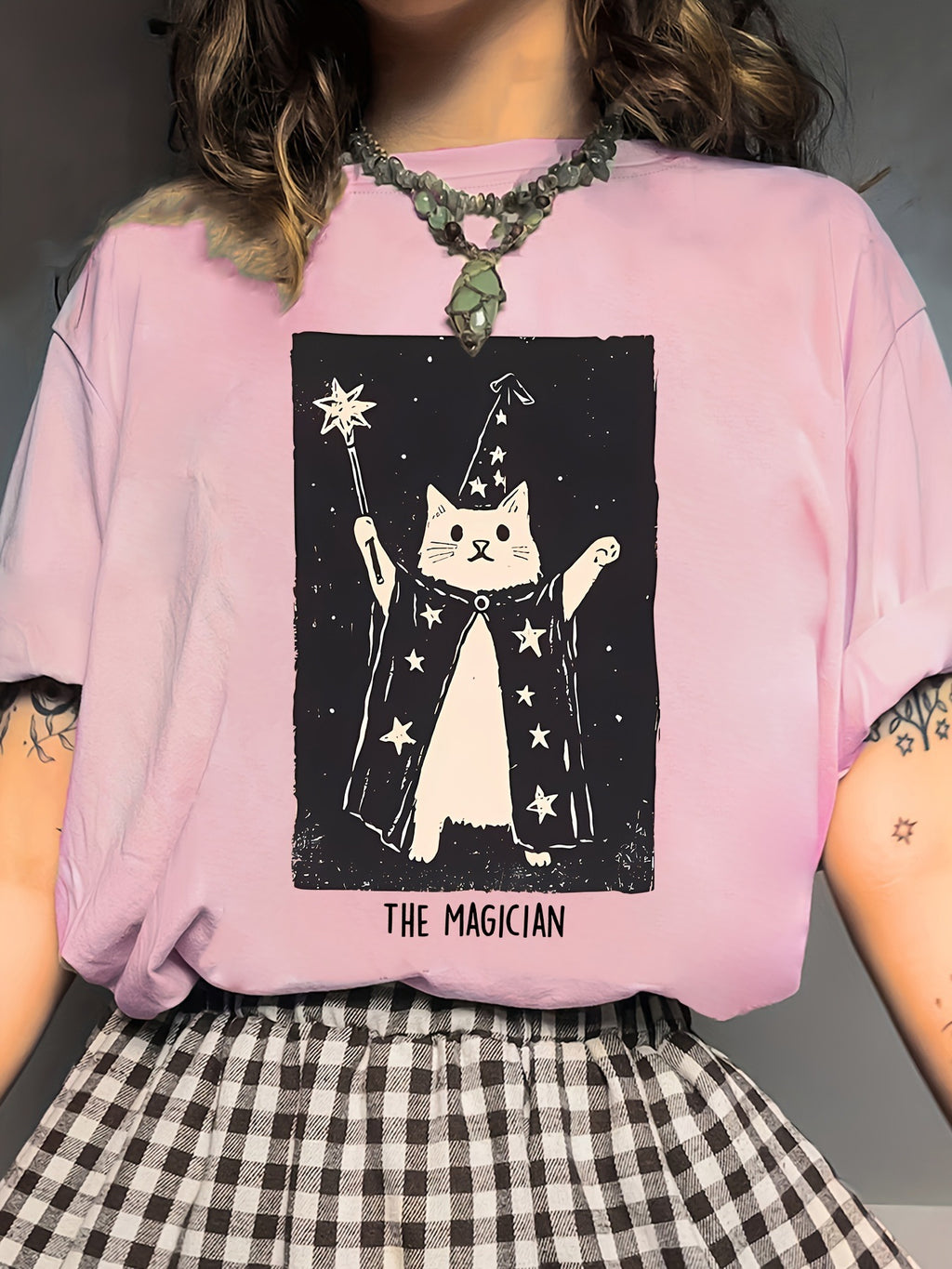 Women's Magic Kitten Cute Printed Cartoon Short Sleeve
