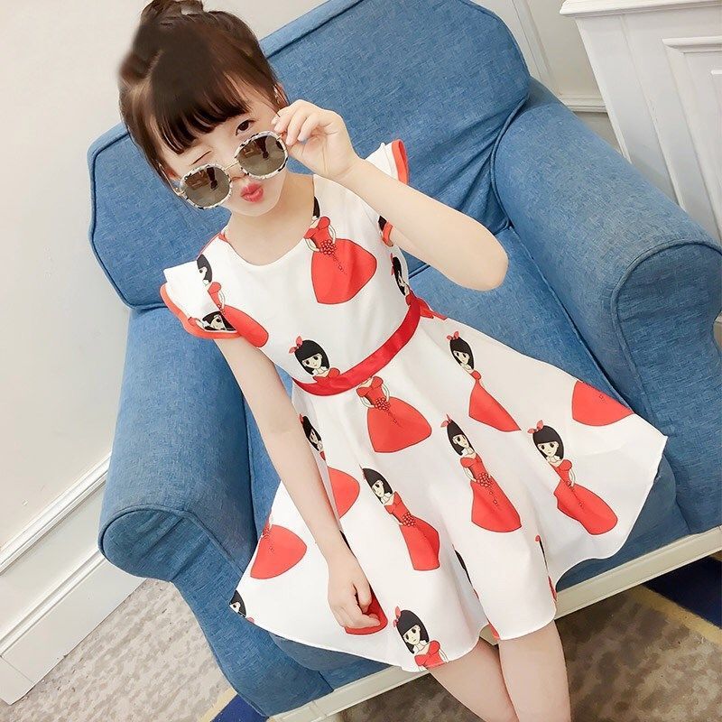 Korean Style Fashionable Floral Chiffon Dress