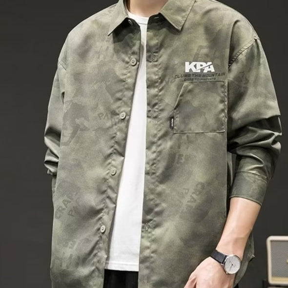 Japanese-style Retro Camouflage Shirt Men