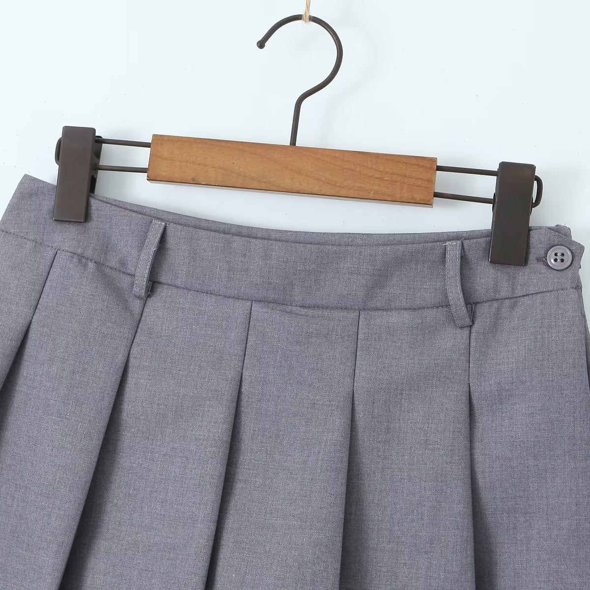 Design Sense Fake Pleated Pantskirt High Waist Suit Skirt