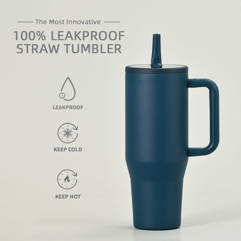 Leak Proof Foldable Straw Double Layered Ice Cream Cup