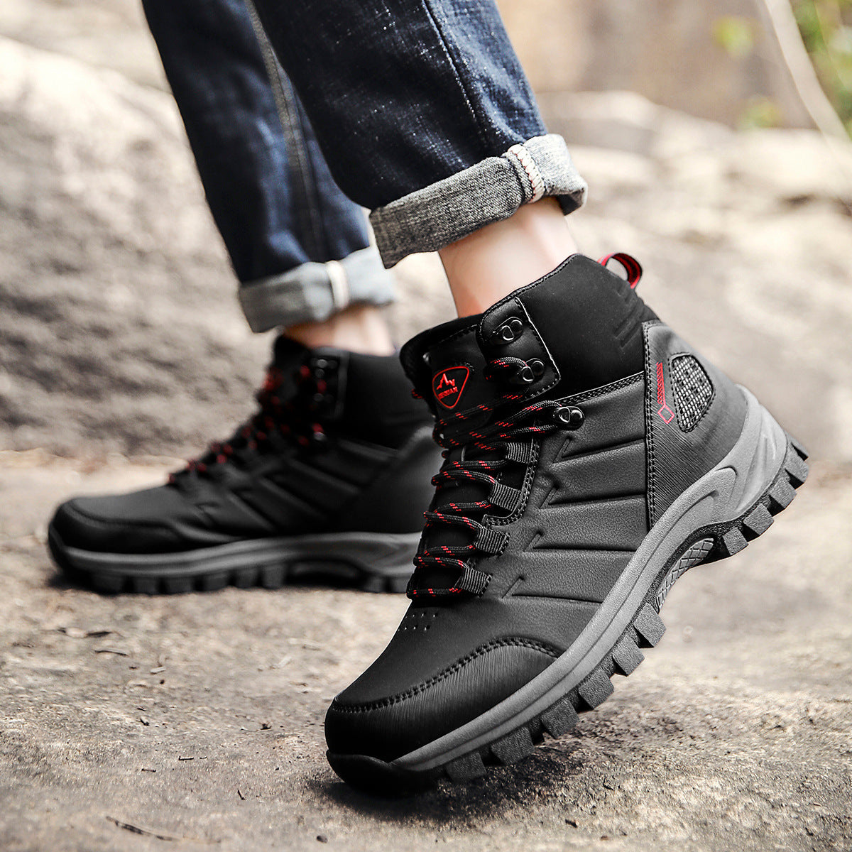 High-top Hiking Shoes For Autumn And Winter Shock Absorption Outdoor