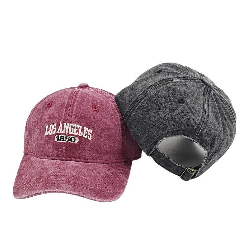 Retro Personalized Washed Distressed Letters Embroidered Peaked Cap