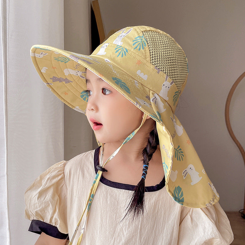 Baby Sunshade Thin Breathable Neck Protection Sun Hat Shawl