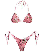 Printed Reversible Lace-up Triangle Bikini