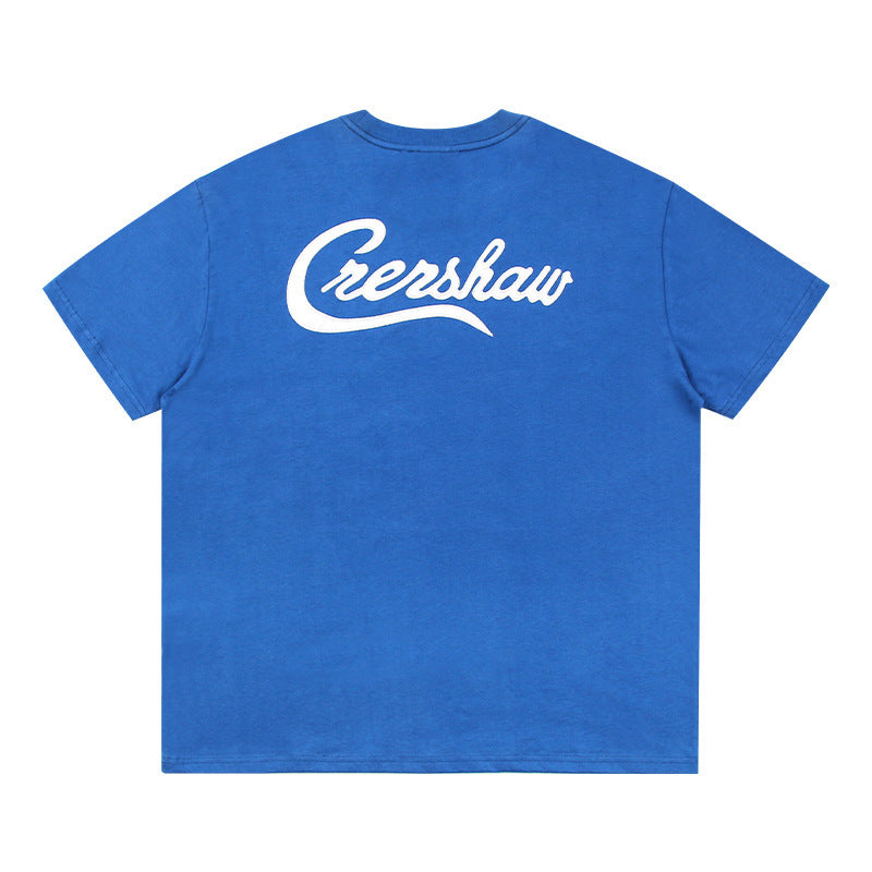 Double Line Charity Limited T-shirt Men's And Women's Cola Letter Embroidery Short