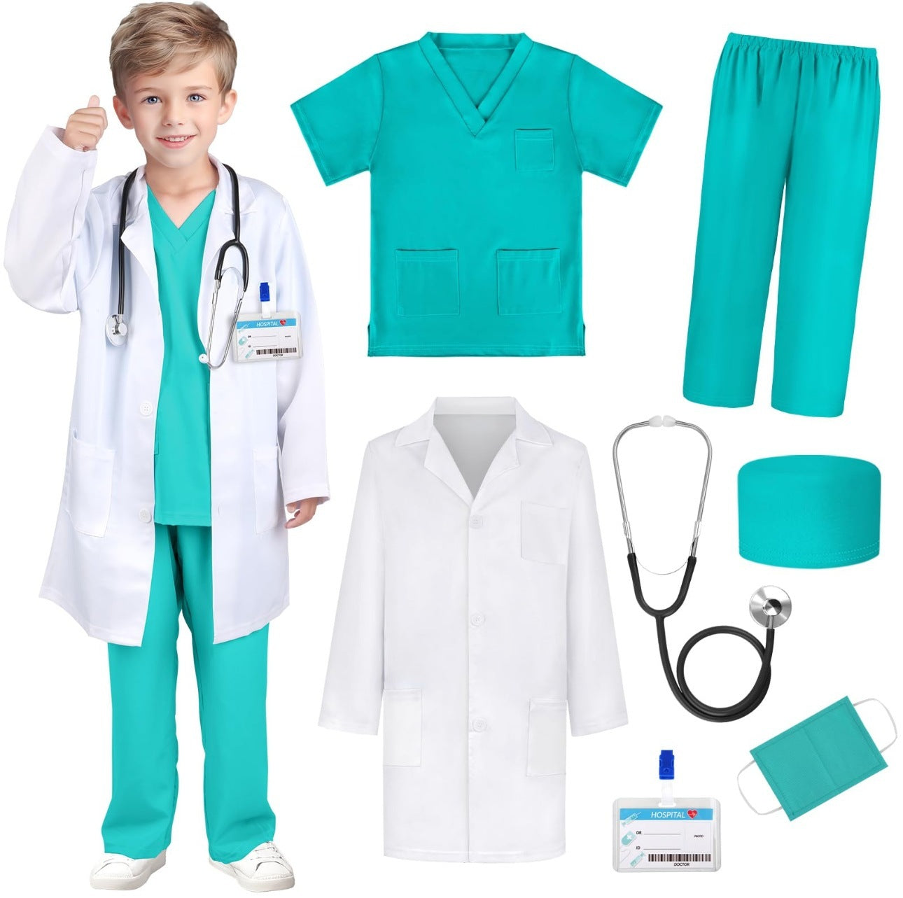 Children's White Coat Nurses' Uniform Performance Costume