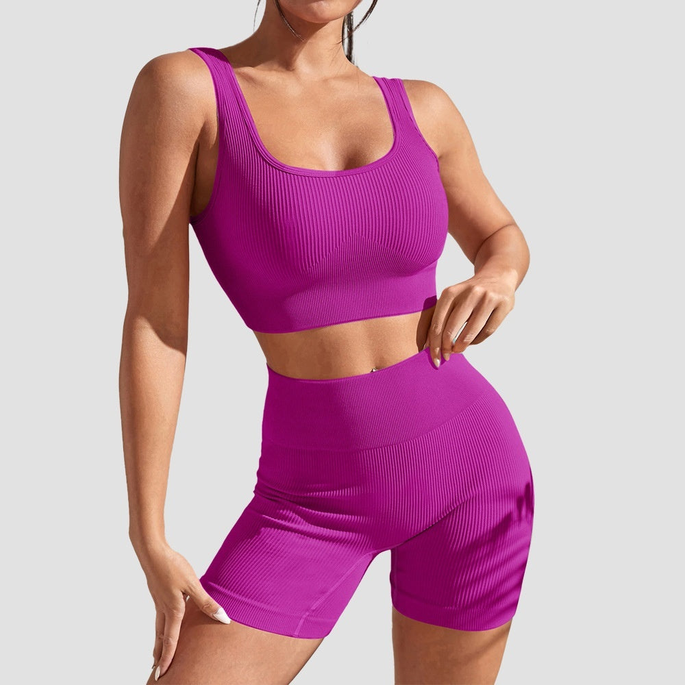 Sports Suit Fitness Clothes Tight Sexy Short Sleeve