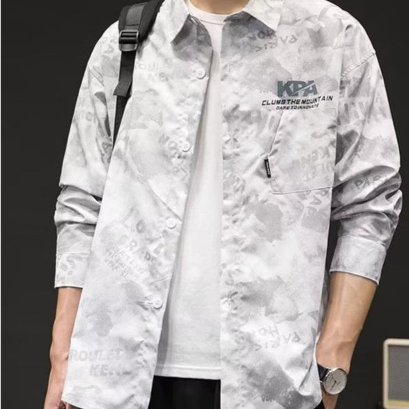 Japanese-style Retro Camouflage Shirt Men