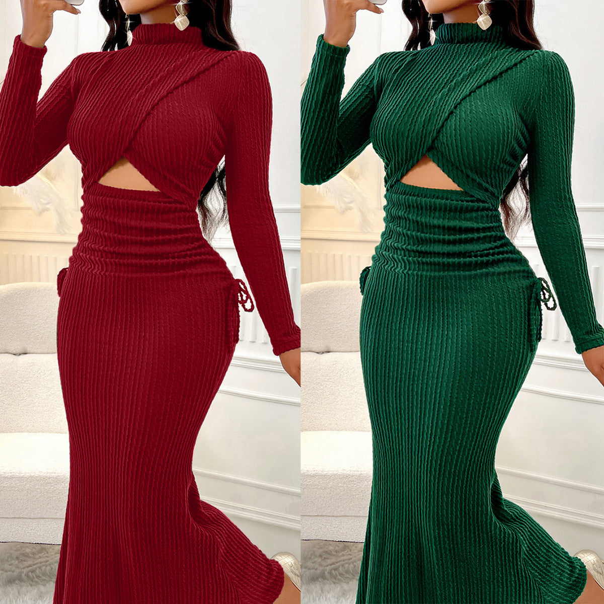 Autumn New Women's Round Neck Dress