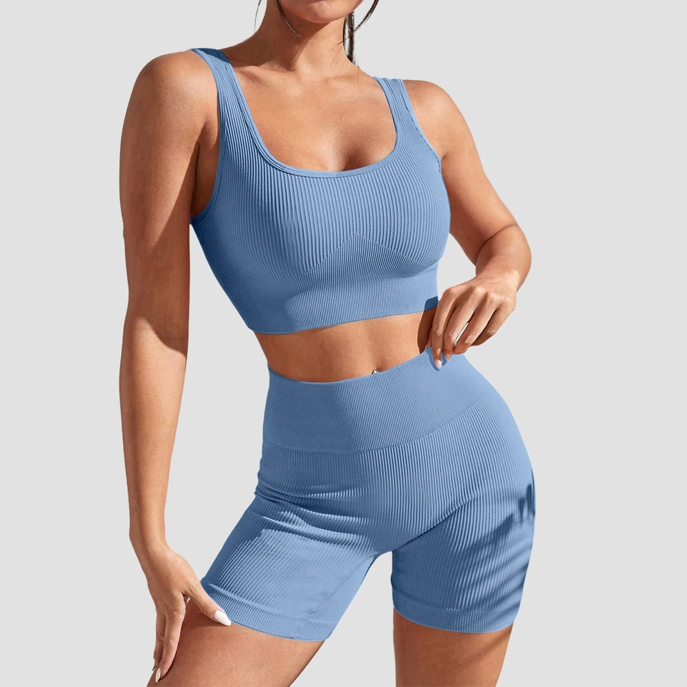 Sports Suit Fitness Clothes Tight Sexy Short Sleeve