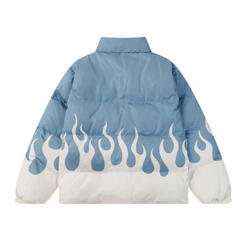 Retro Flame Loose Winter Couple Thickened Cotton-padded Coat